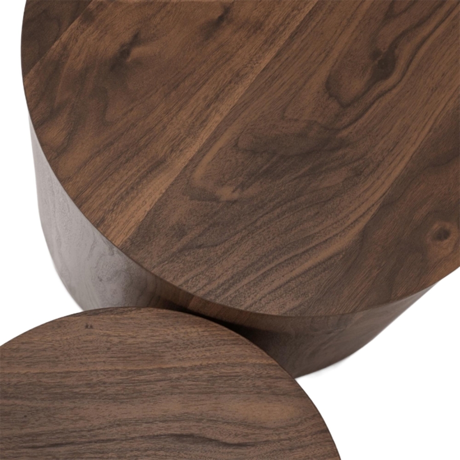 Lot de 2 tables basses couleur bois fonc&eacute;