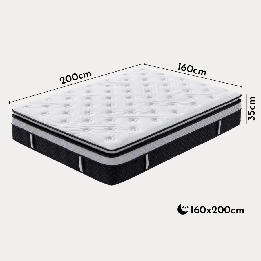 Matelas hybride mémoire de forme aux ressort ensachés 160 x 200 cm épaisseur 35 cm
